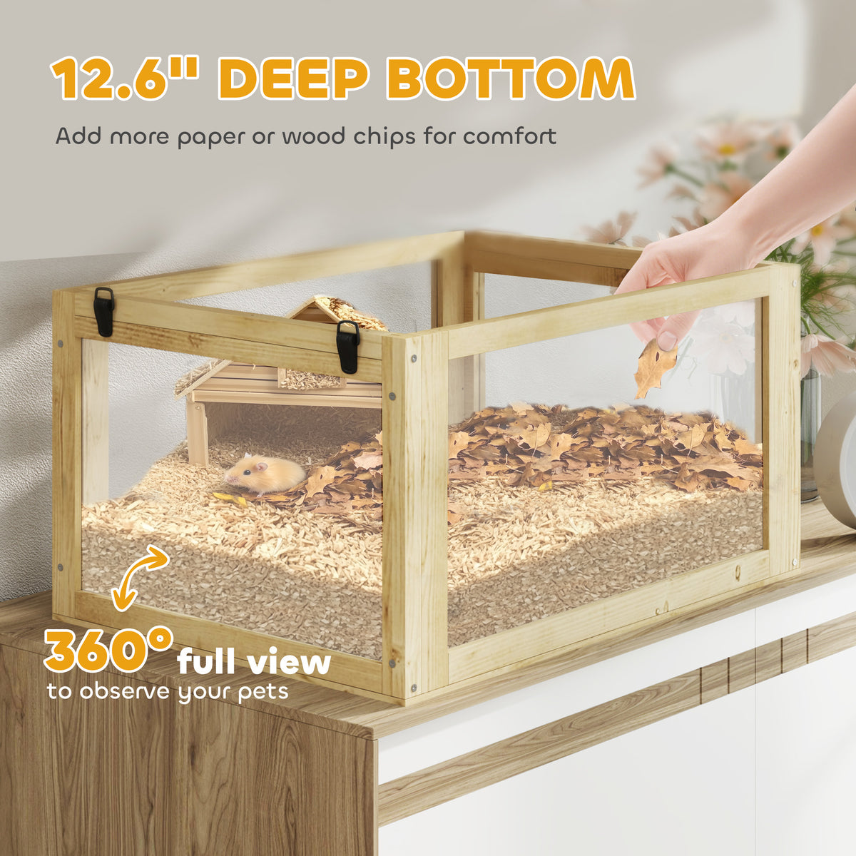 Cage de hamster en bois de 3 niveaux