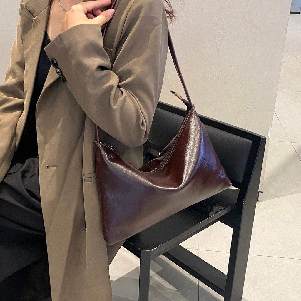 Sac à épaule en cuir de couleur graduée