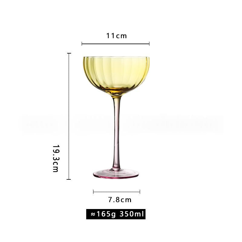 Couleur-bloc verre de vin à rayures verticales