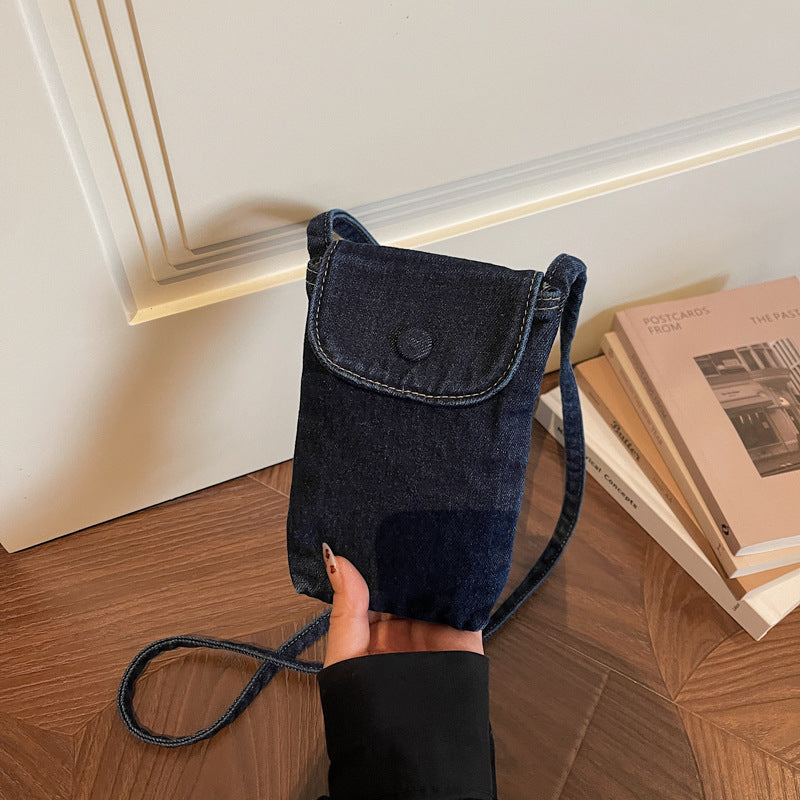 Simple sac d'épaule en mini-denim pour le corps de croix