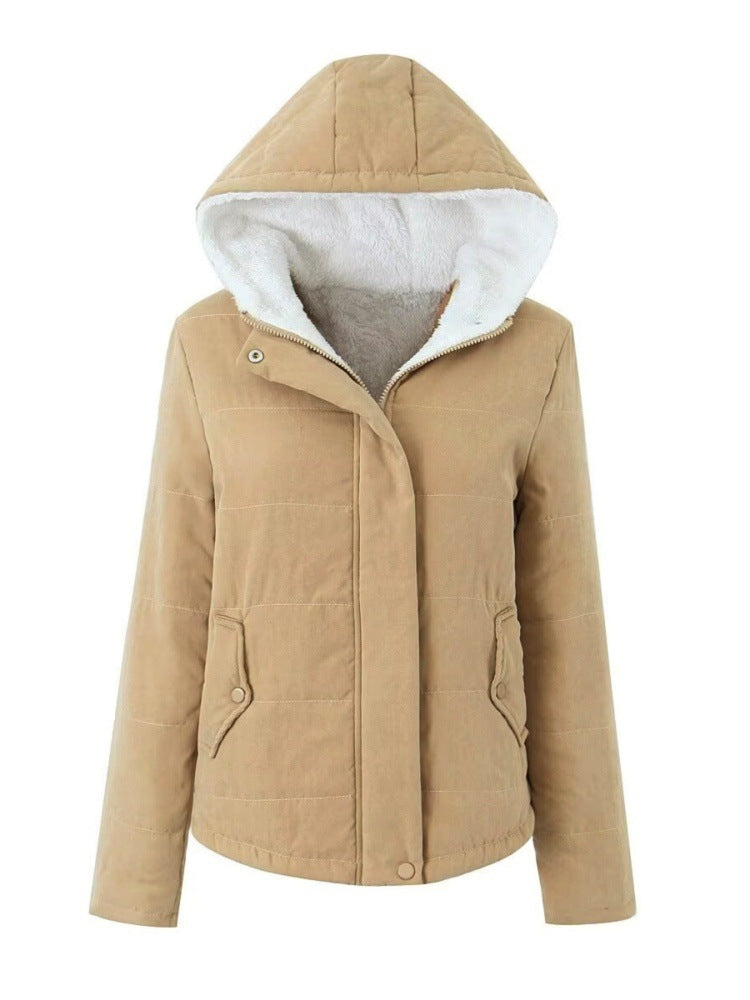 Manteau de coton à capuche à capuche à capuche plus taille