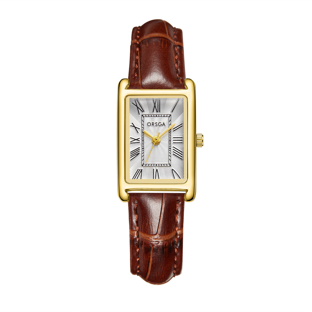 Montre Quartz en acier carré pour femmes mode