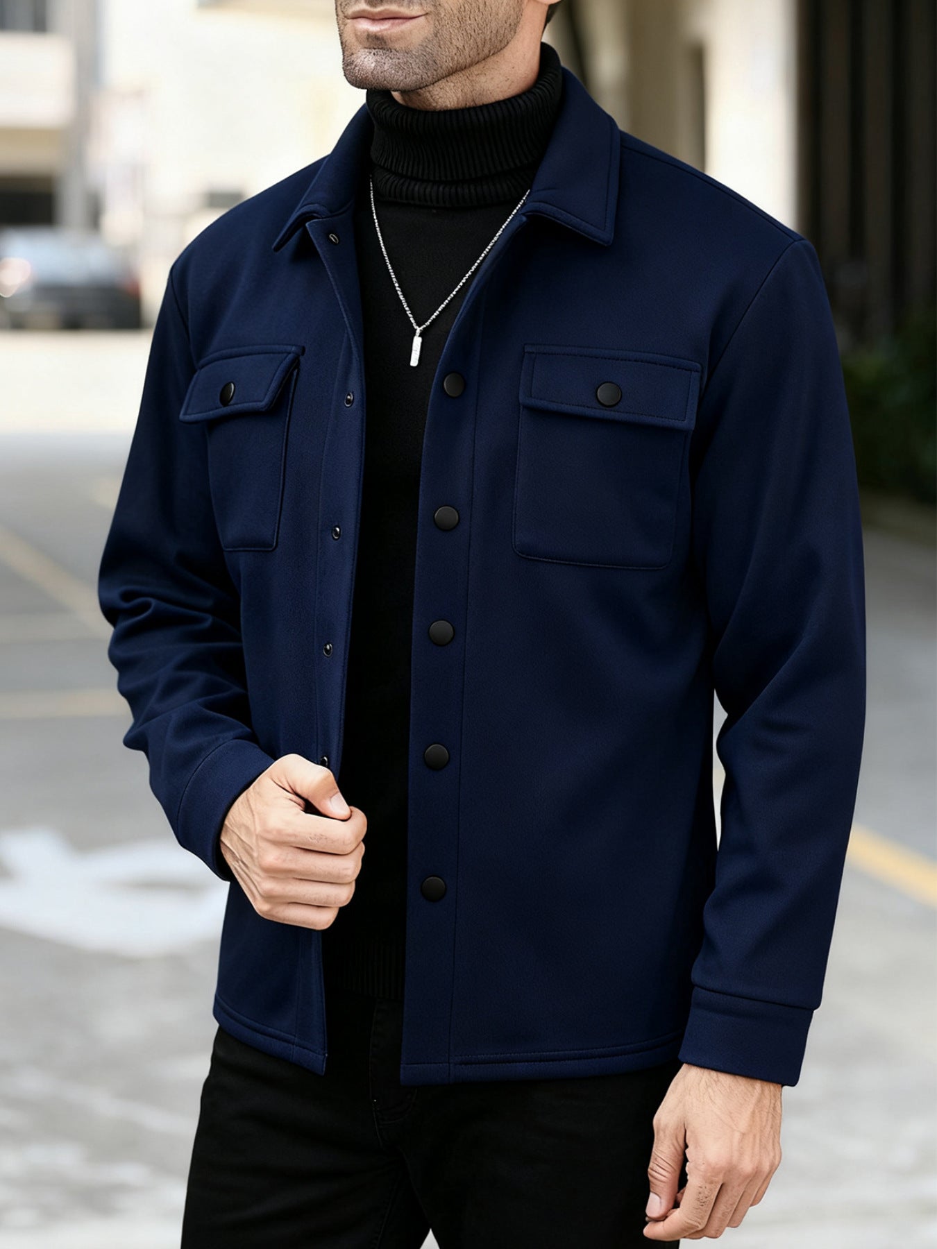 Veste casual homme élégant doublé de polaire Cardigan