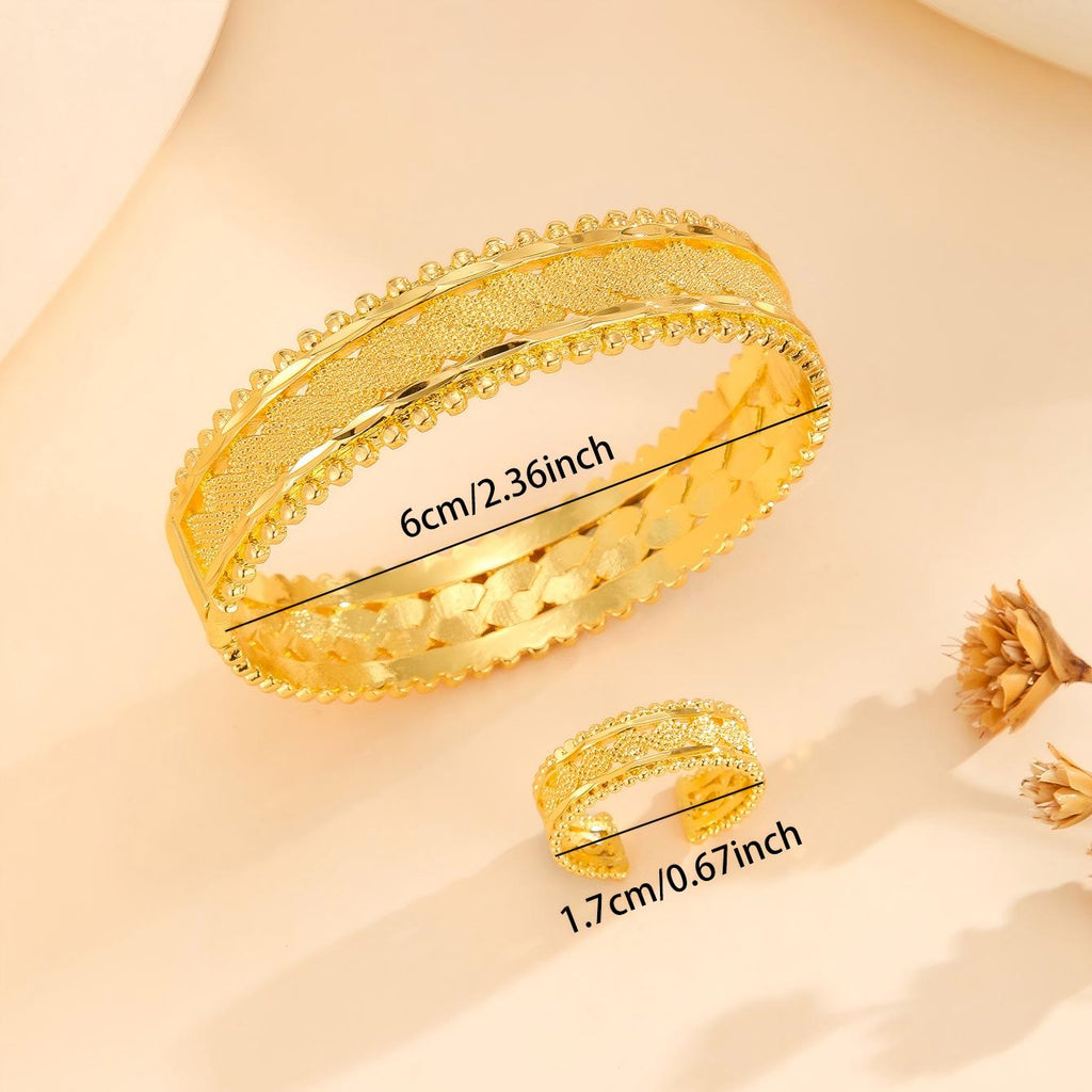 2pcs Vintage Gold Plated Bracelet