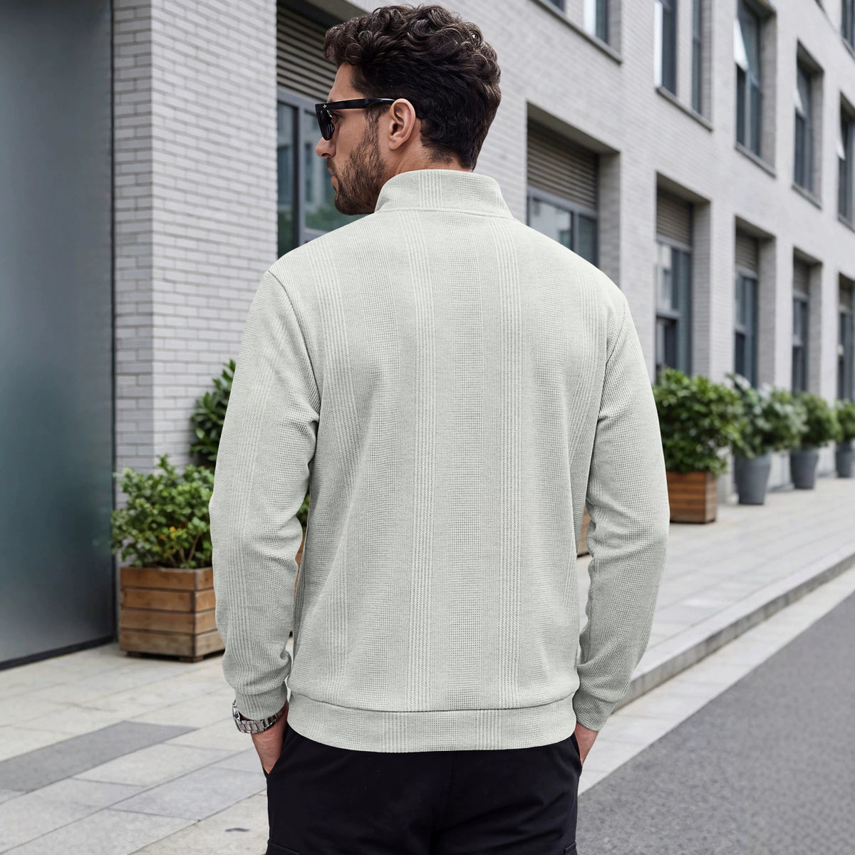 Texture à bande verticale de printemps et d'automne pour hommes transfrontaliers