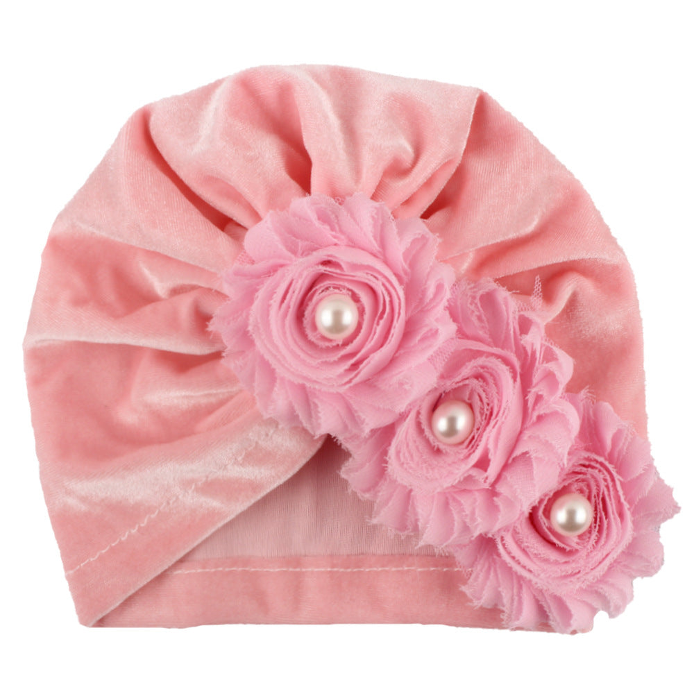 Chapeau de fleur de couleur solide bébé