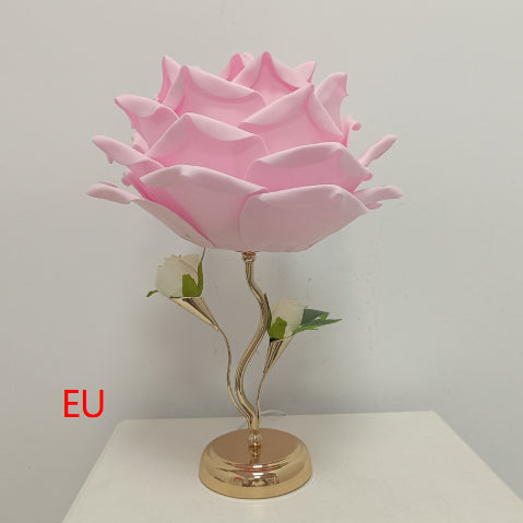 Pink and white table lamp