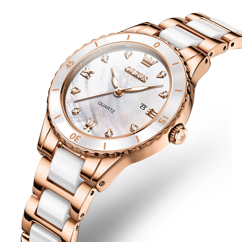 Montre Quartz Montre électronique en céramique pour femmes
