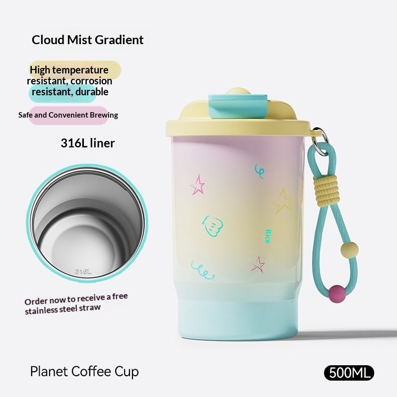 316 Bouteille d'eau en céramique en acier inoxydable