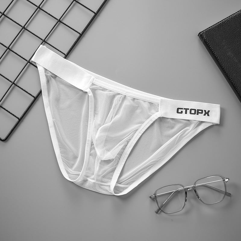 Ceinture pour homme Mince sous-vêtements en soie de glace avec maille pleine sur les deux côtés
