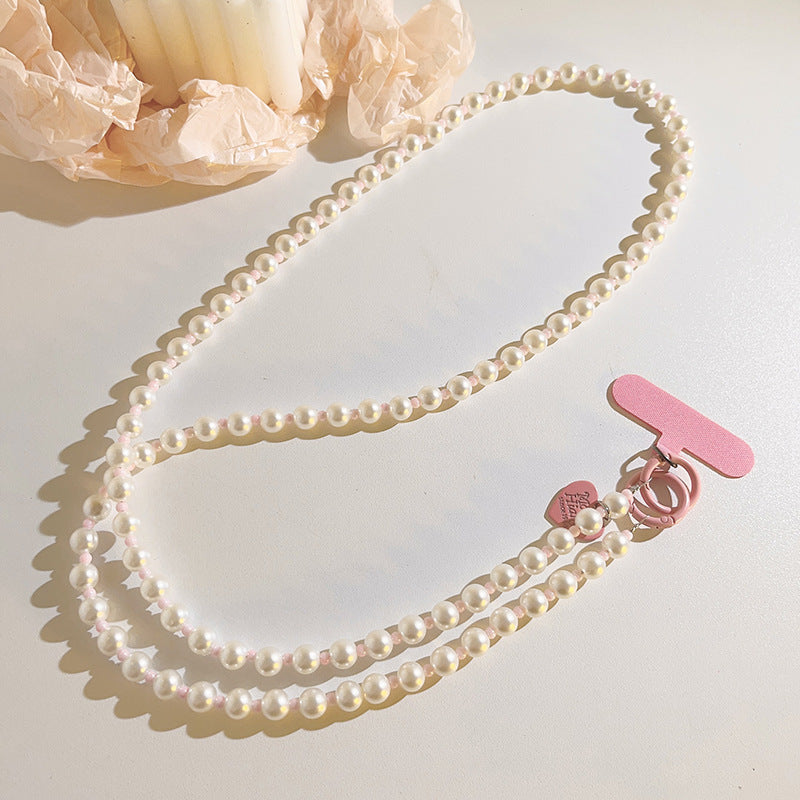 Love Pending Pearl Crossbody Chaîne Wristband Wrist Strap Universal Mobile Phone Lanyard