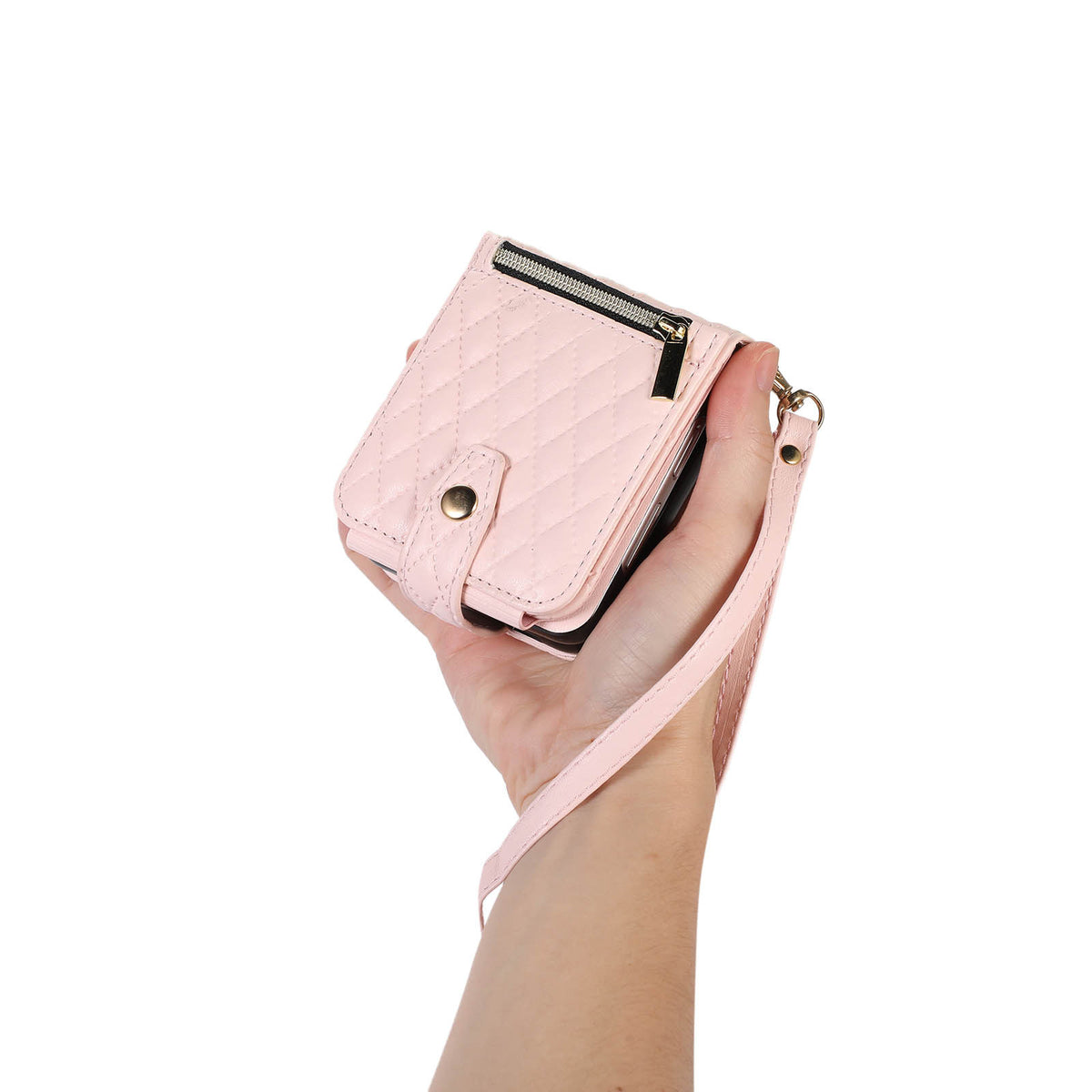 Étui en cuir plongeant sur une épaule couverture de téléphone zipper sac Flip