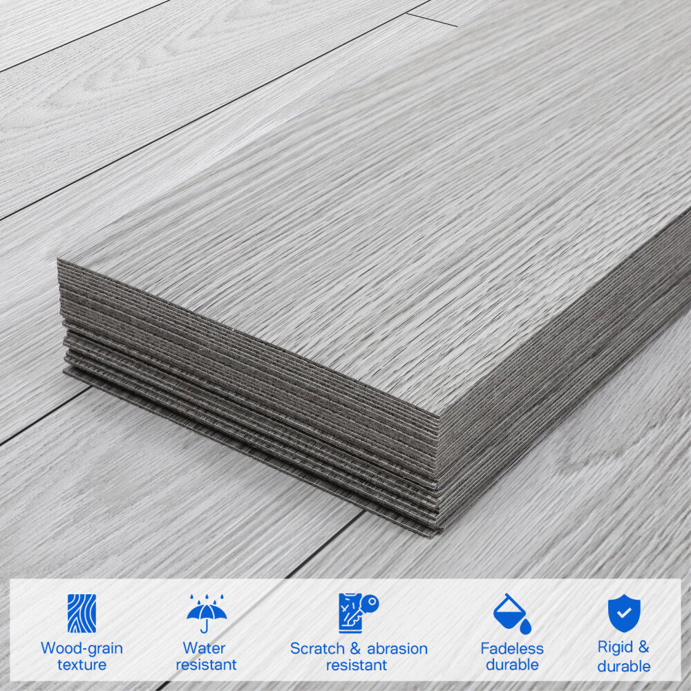 5mFloor Planches Carreaux Autocollant Effet Bois Vinyle Planchers Décor salle de bain