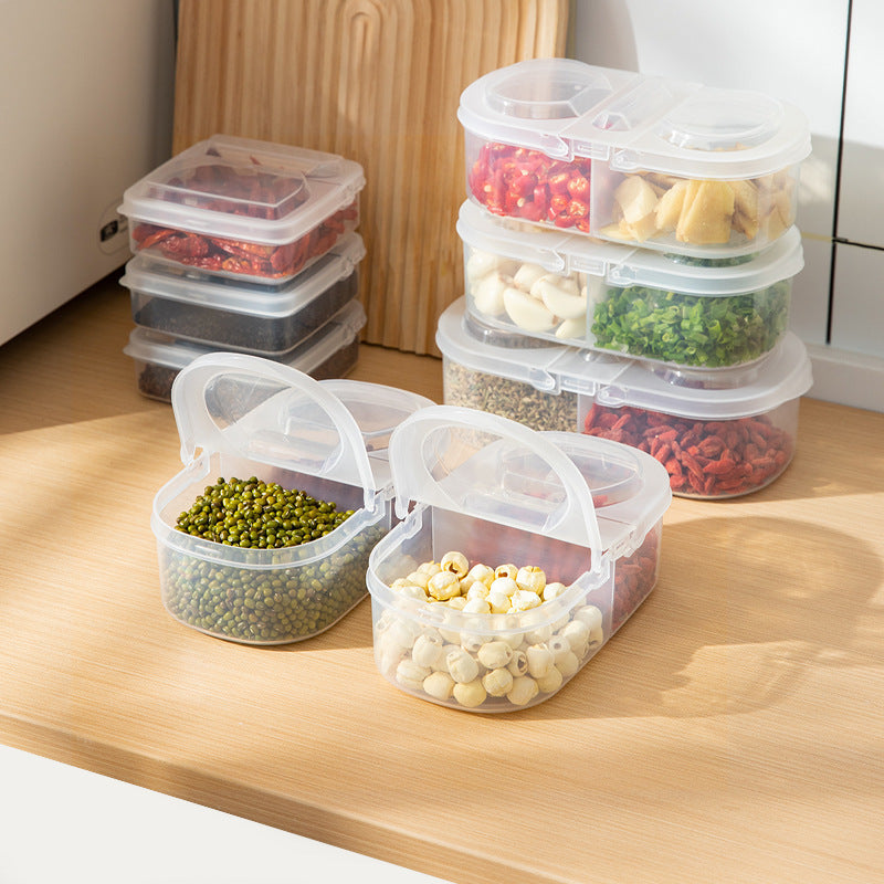 Boîte à assaisonnement compartimentée Condiment Container Coffret de rangement en plastique hermétique
