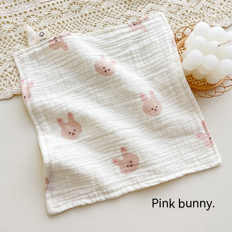 4 couches Gauze Baby Salive Serviette Floral Nouveau-né Baby Face Serviette mouchoir