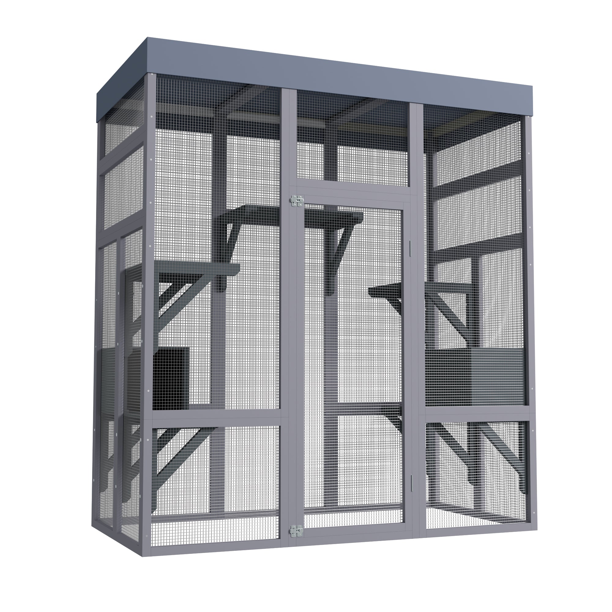 Catio extérieur en bois de 62.6" pour chats