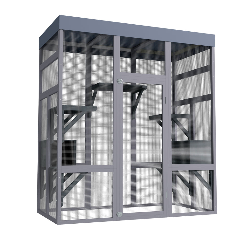 Catio extérieur en bois de 62.6" pour chats