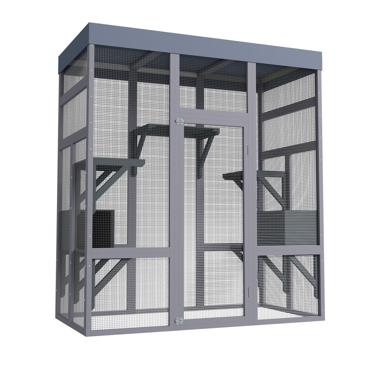 Catio extérieur en bois de 62.6" pour chats