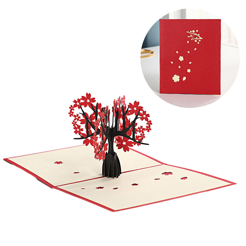 Carte de voeux 3D Love Tree Carte de la Saint Valentin créative