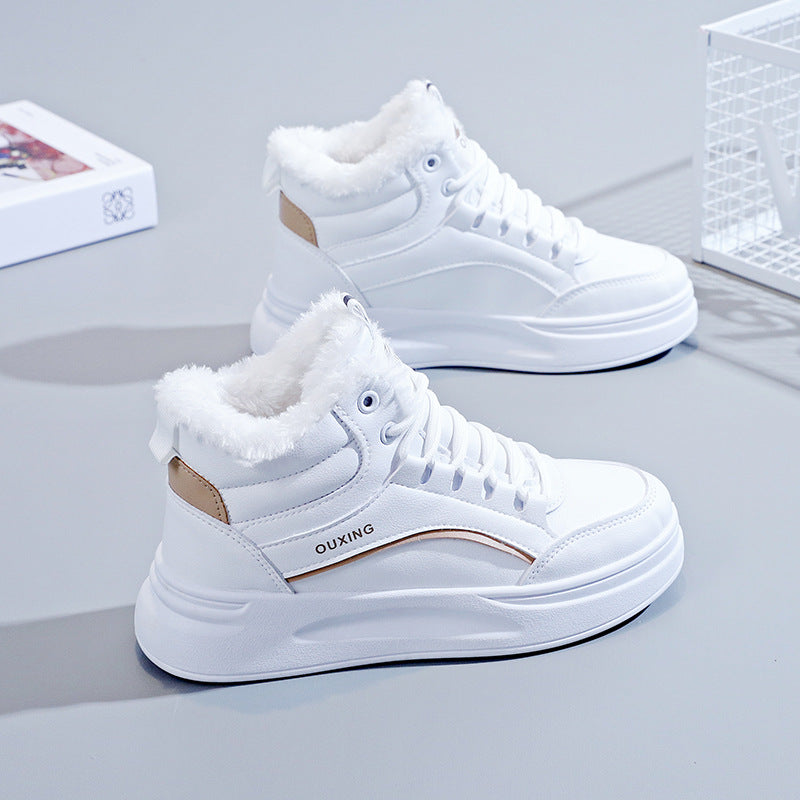Chaussures casuales en coton, doublées de polaire