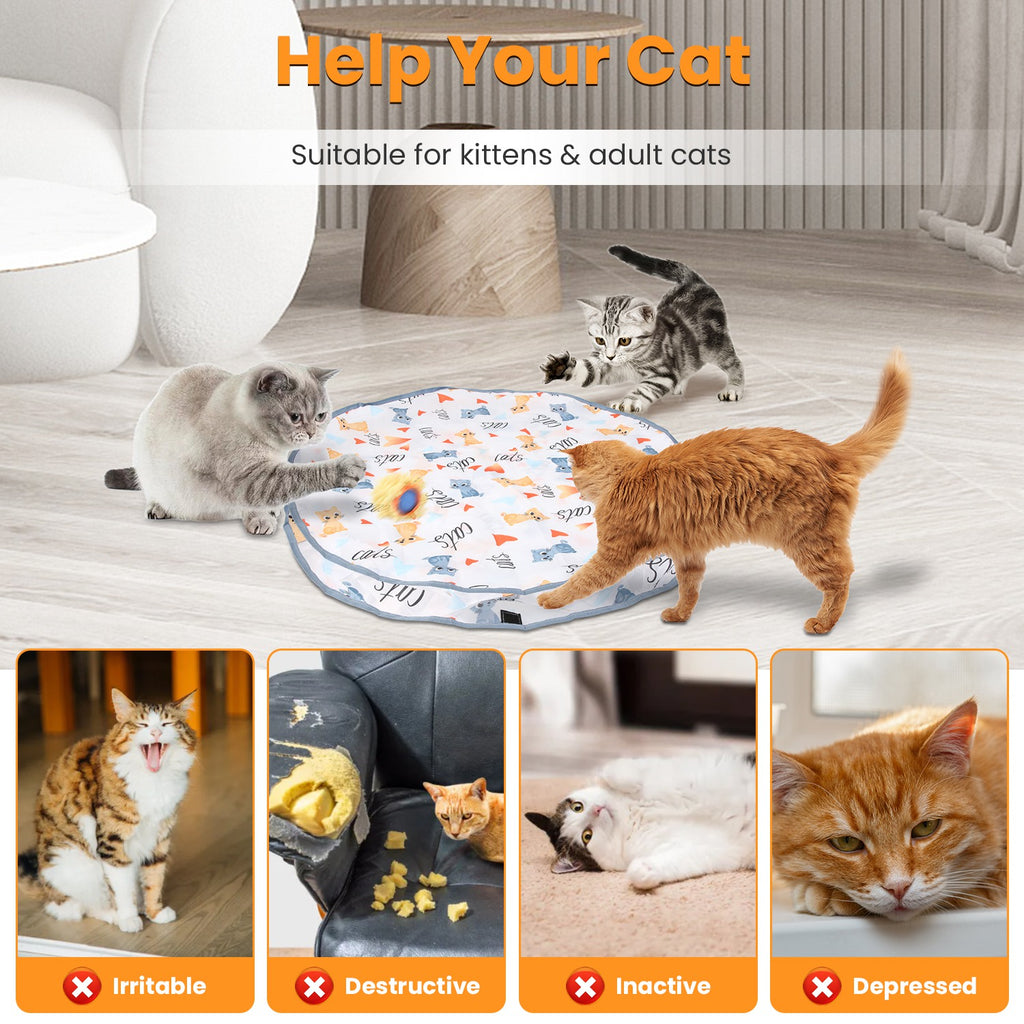 Jouets de chat 1Pc Ball rapide Rolling dans la poche Rechargeable Motion activé Jouets de chat interactifs