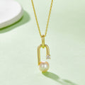 S925 Argent Sterling Collier naturel de perles d'eau douce 45cm U-Shape Design géométrique 3 Col