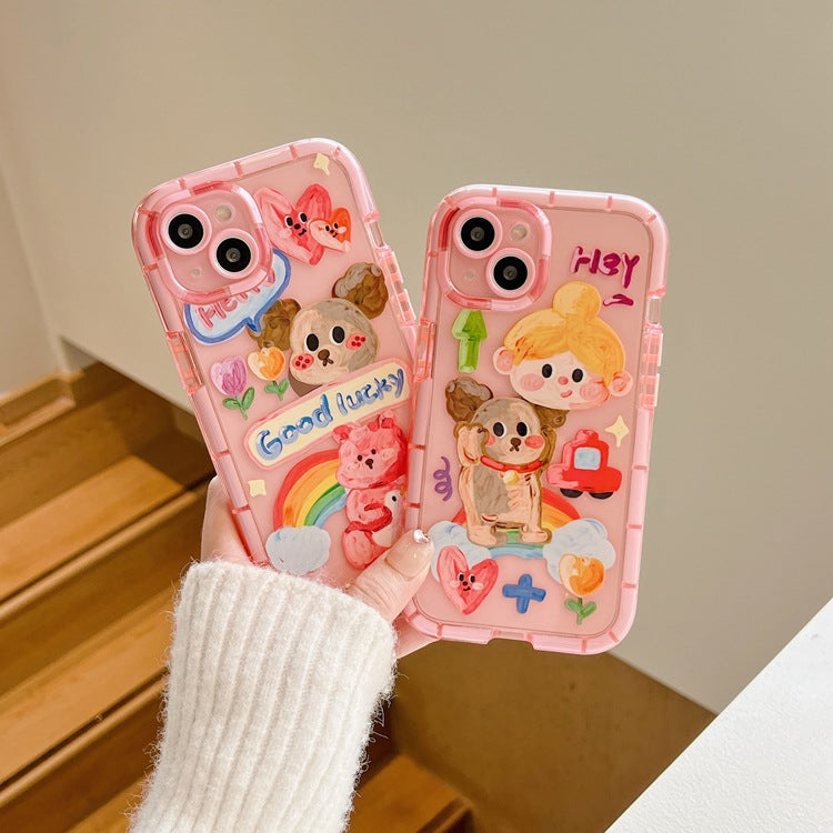 Coffret téléphonique mignon peinture à l'huile pour chien