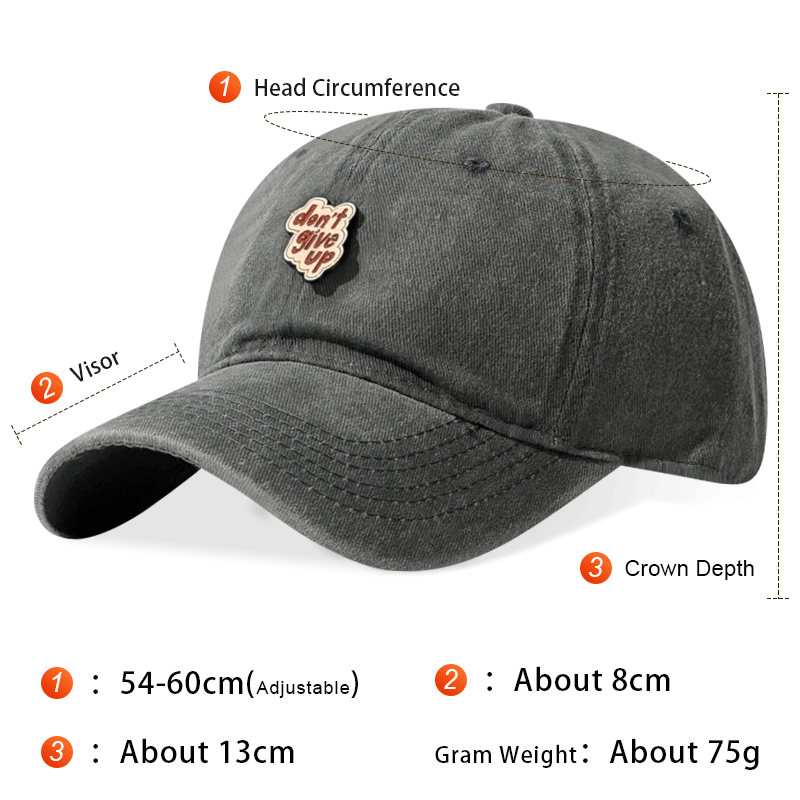 Lavé Old Quick Séchage Cap de baseball Handmade Accessory Pattern Imprimé Duckbill Cap Big H