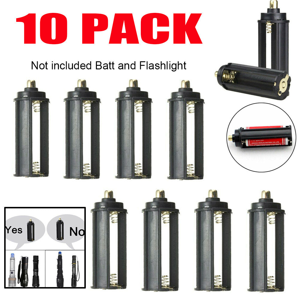 10pc 3 AAA Battery Holder Cylindrical Plastic Case for Round Circular Flashlight