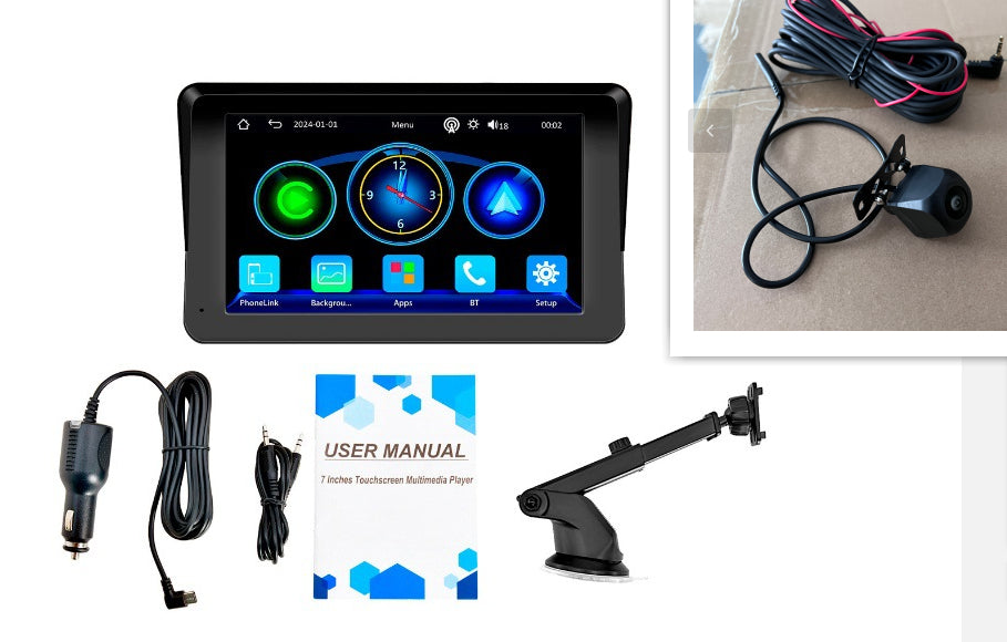 Voiture portable 7 pouces PND Lecteur de véhicule MP5 sans fil Carplay Smart Screen Reversing