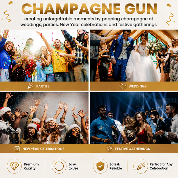 Gun de Champagne en or avec bouchon de bouteille pour le club de nuit fête anniversaire de mariage Pool Bar KTV