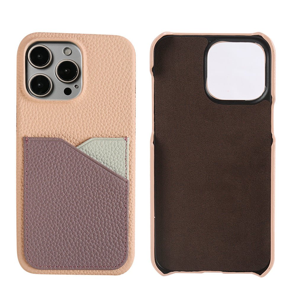 Boîte de téléphone en cuir couleur de la carte