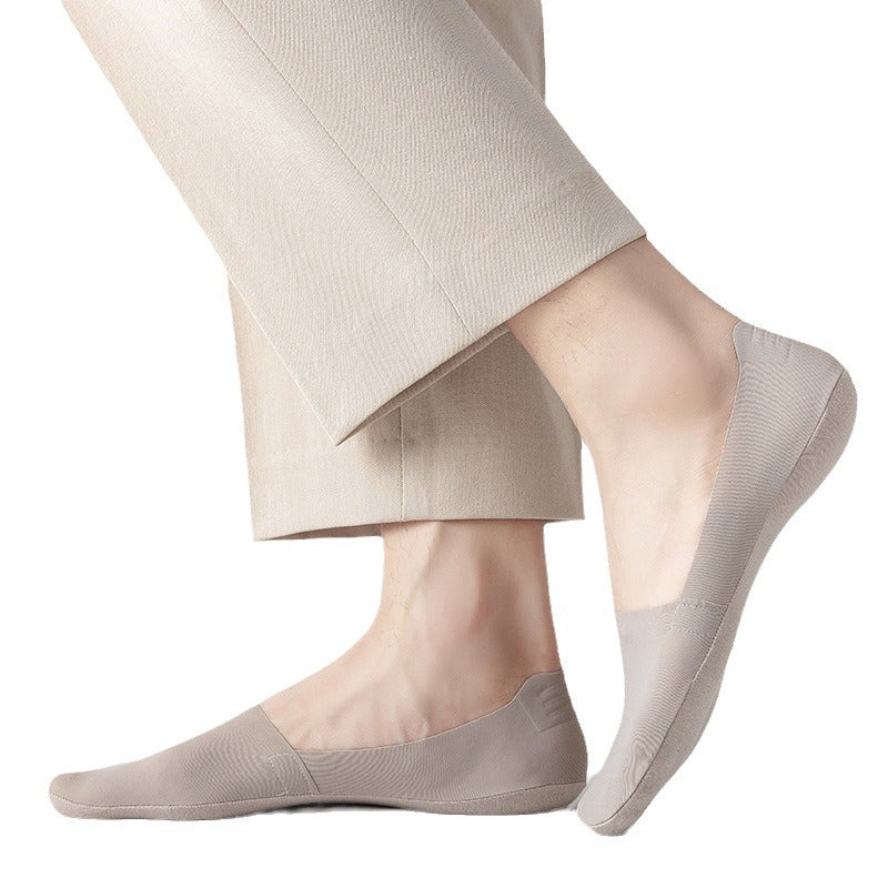 Chaussettes Bouche peu profonde Invisible sans couture Basse coupe Coton pur Fond Silk Ice