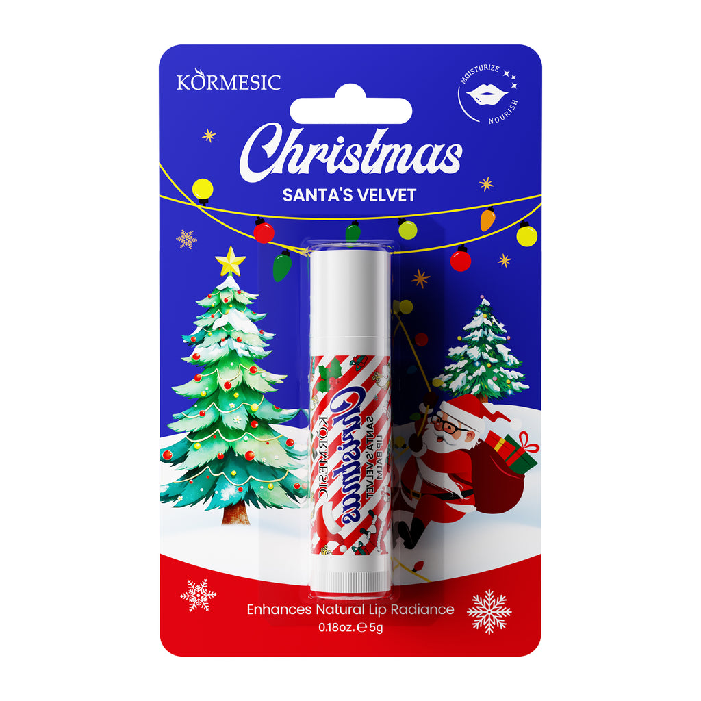 Baume à lèvres cadeau en velours du Père Noël