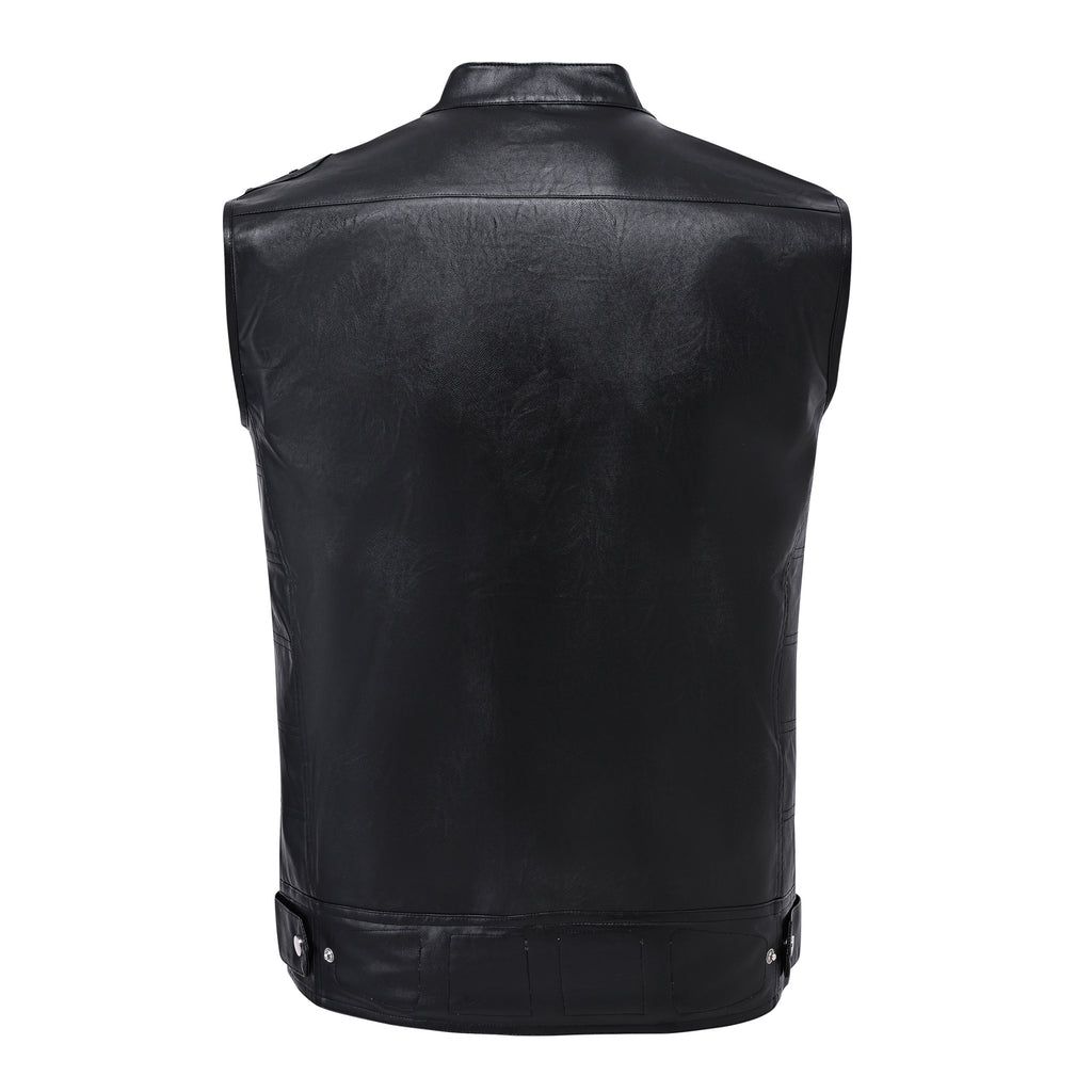 Veste zippée en cuir de support de moto