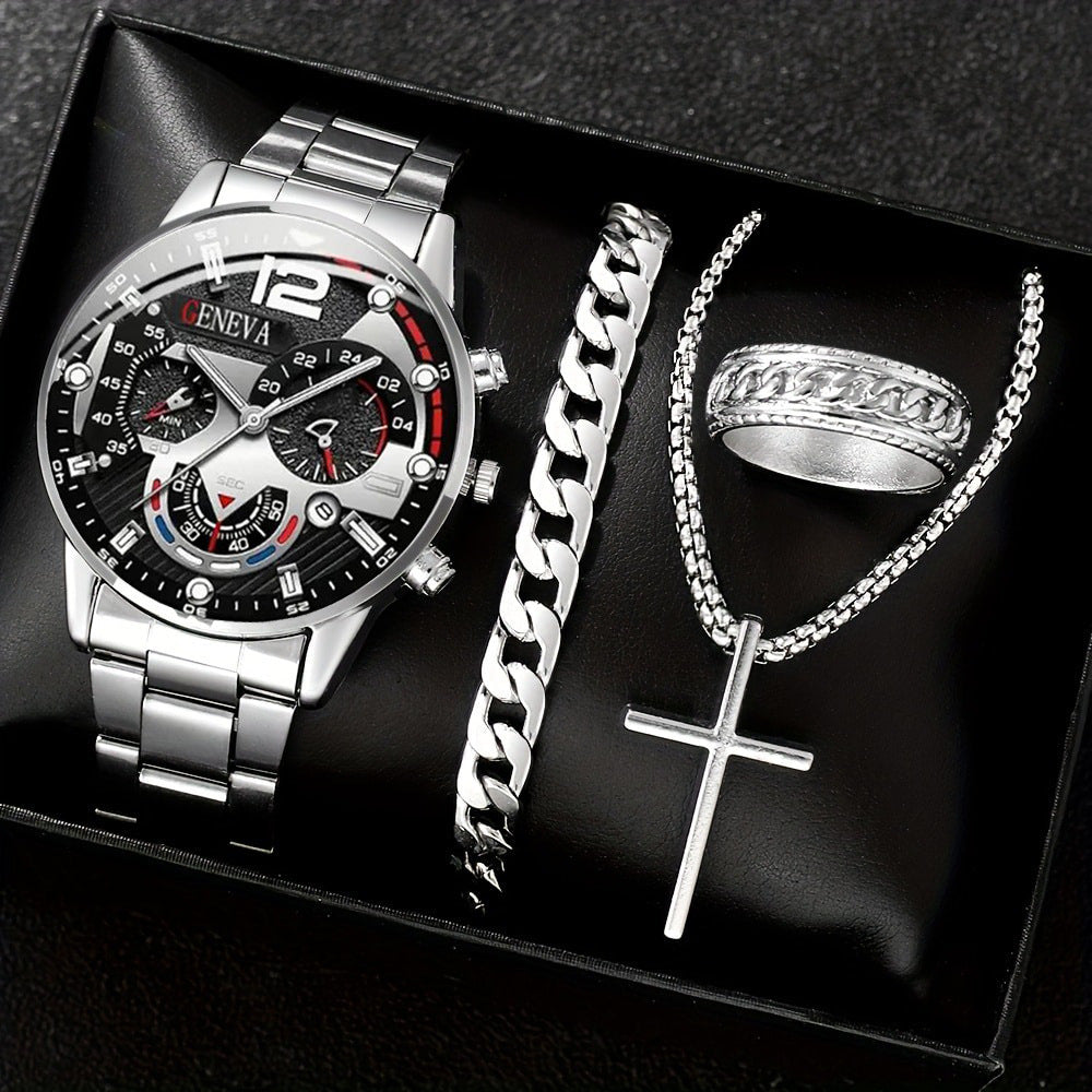 Montres d'affaires Tempérament pour hommes Ceinture d'acier cross
