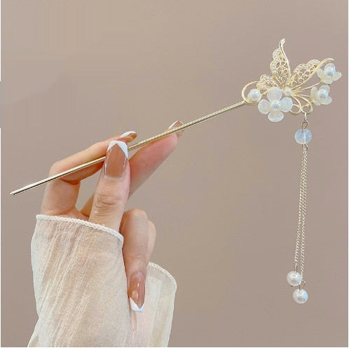 Style vintage épingle à cheveux Floral design sophistiqué polyvalent pour Hanfu