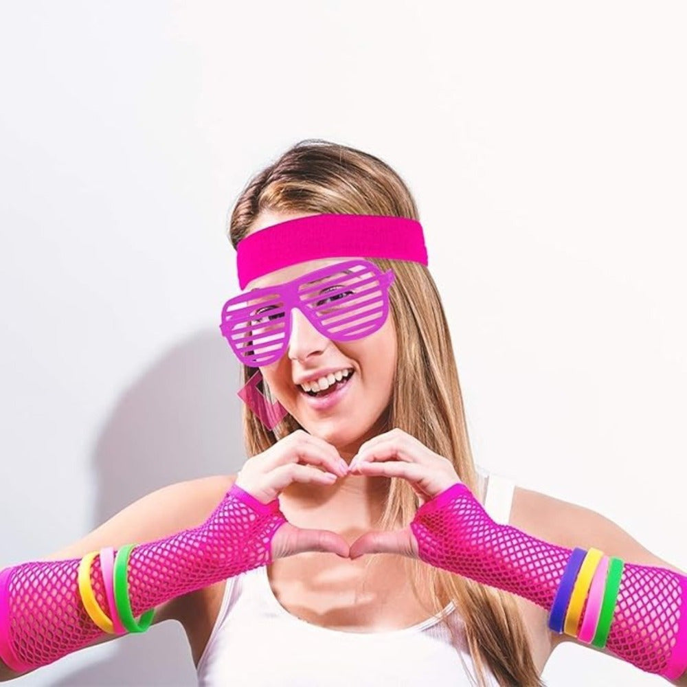 5-pièces pour femme fluorescente rose style 80