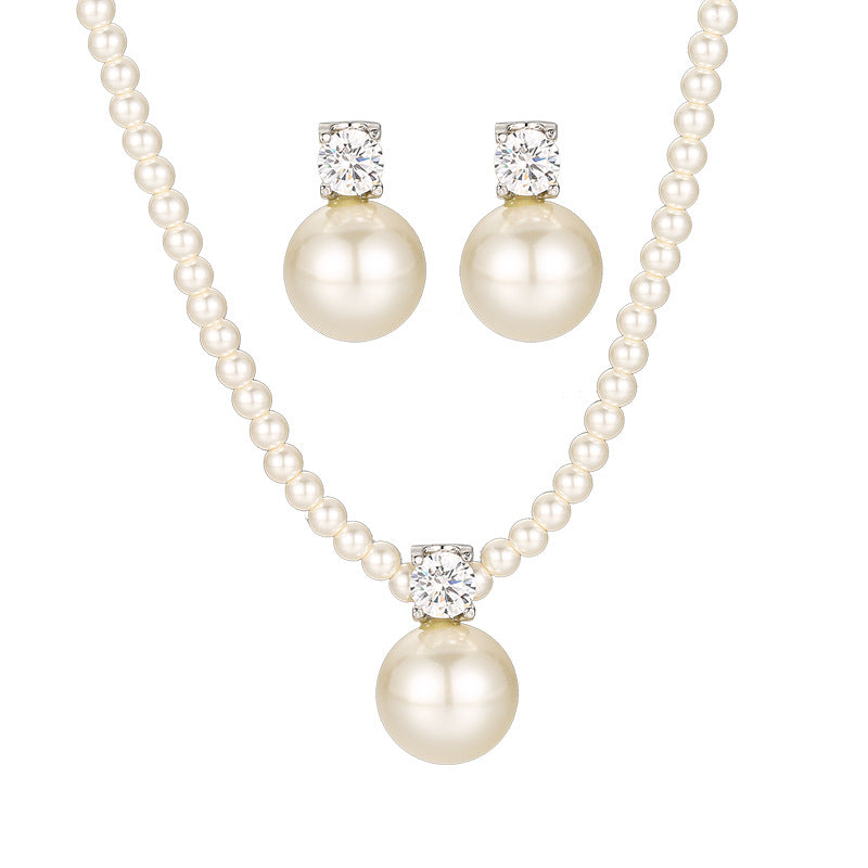 Perle set collier perles blanches pour les femmes
