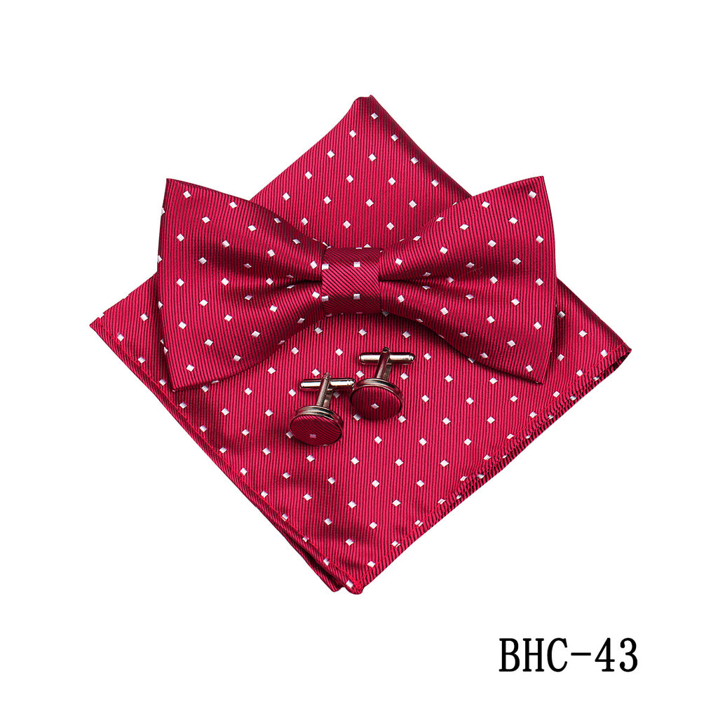 Mens Paisley Bow Tie Pocket Square et Cufflinks