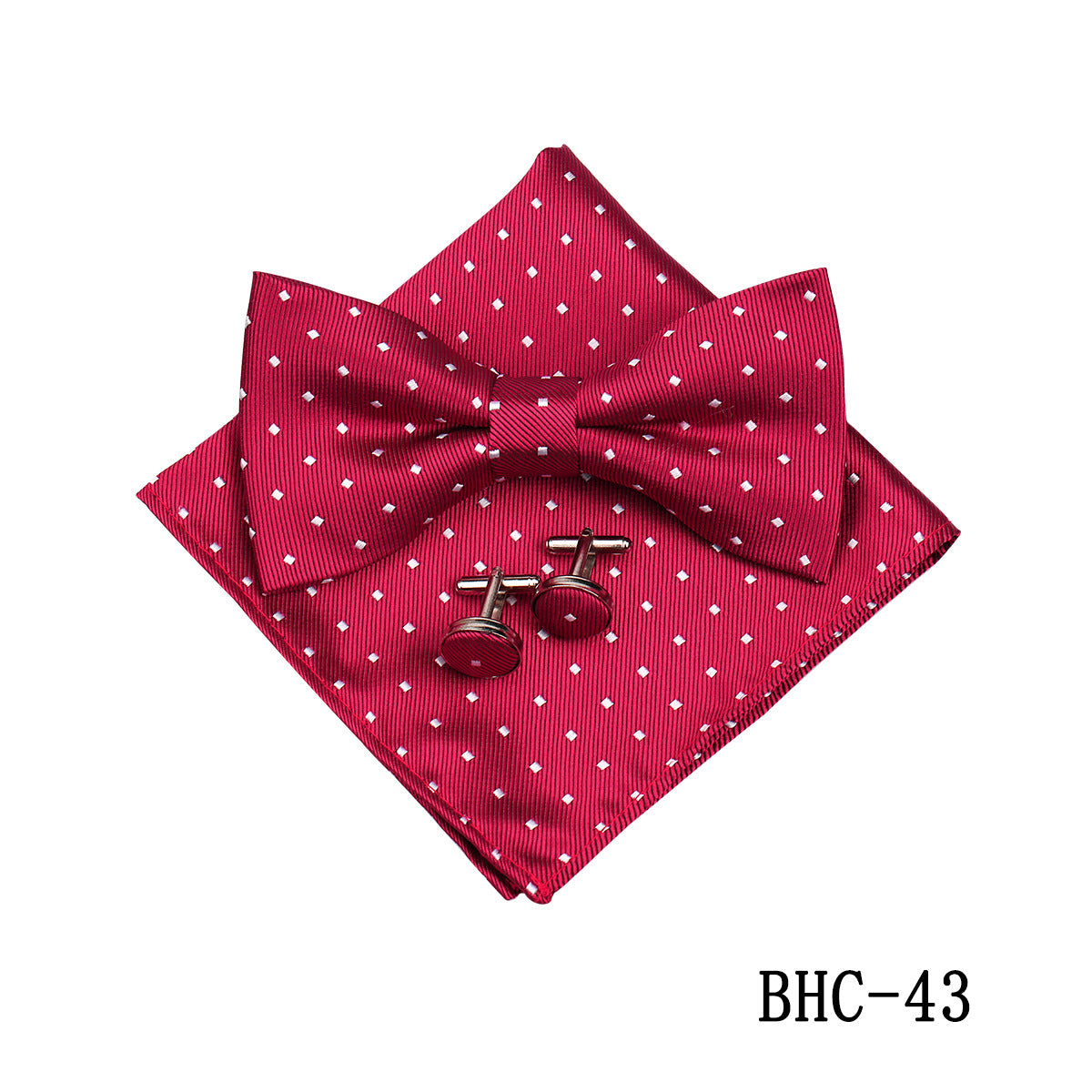 Mens Paisley Bow Tie Pocket Square et Cufflinks