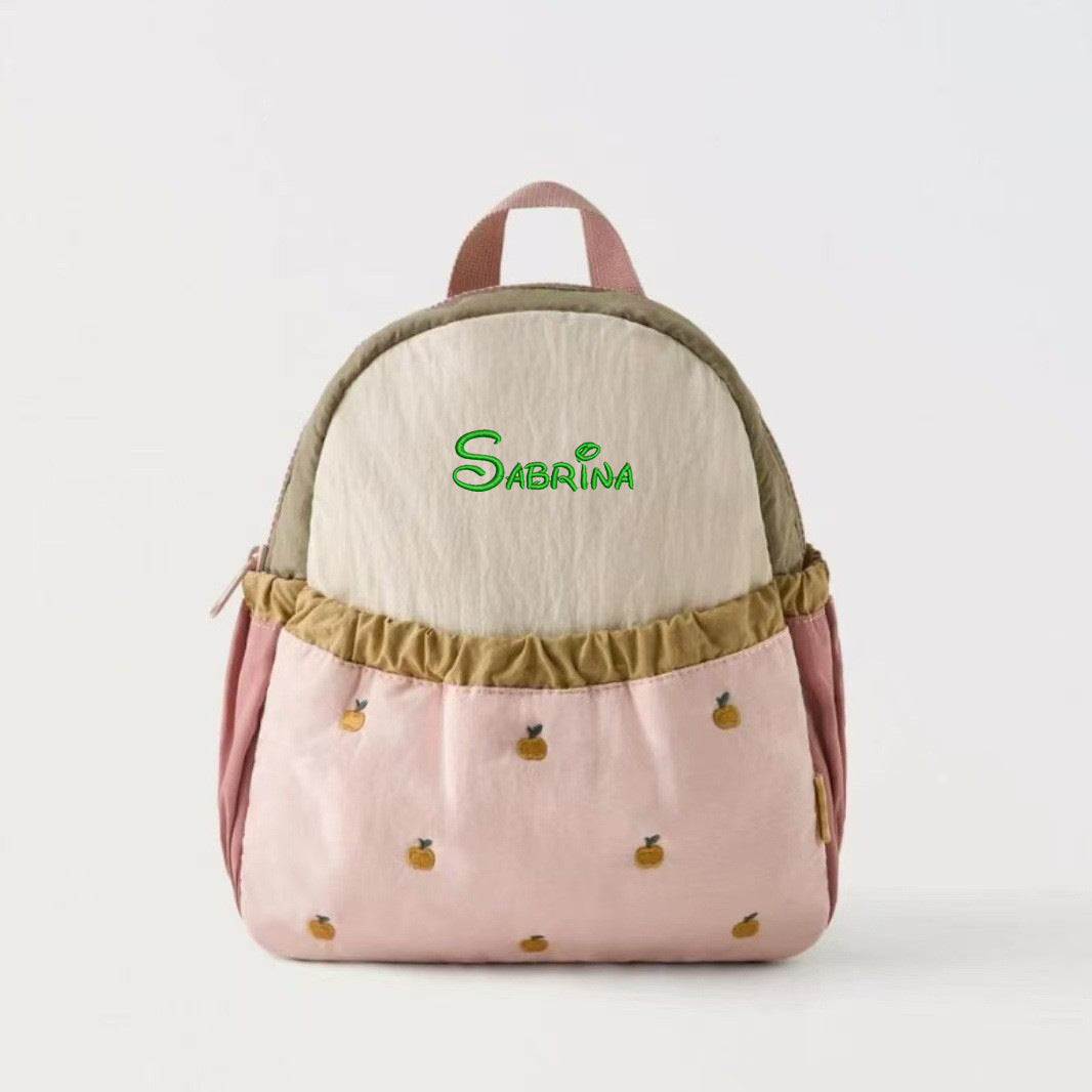 Sac à dos pour enfants Cute Spliced Apple Brodery Schoolbag Baby Mini
