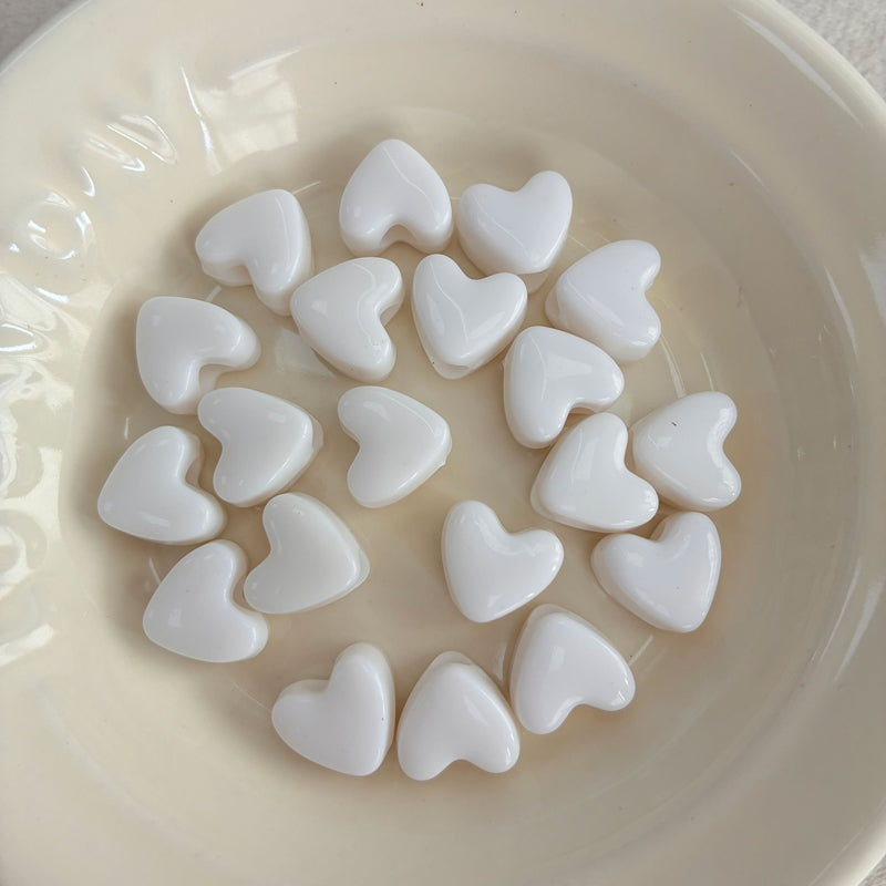 Perles de coeur acrylique couleur solide