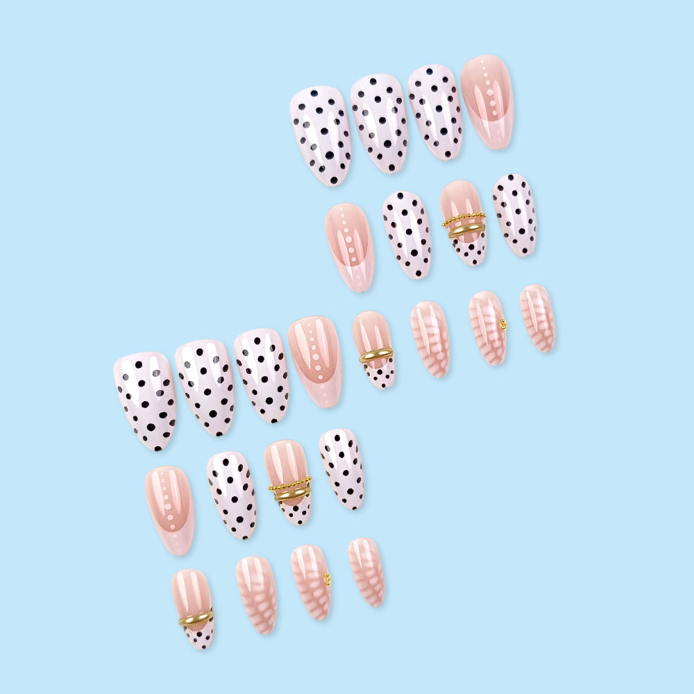 24 pièces de court amande en forme de presse sur ongles Conseils polonais avec style français artificielle Na