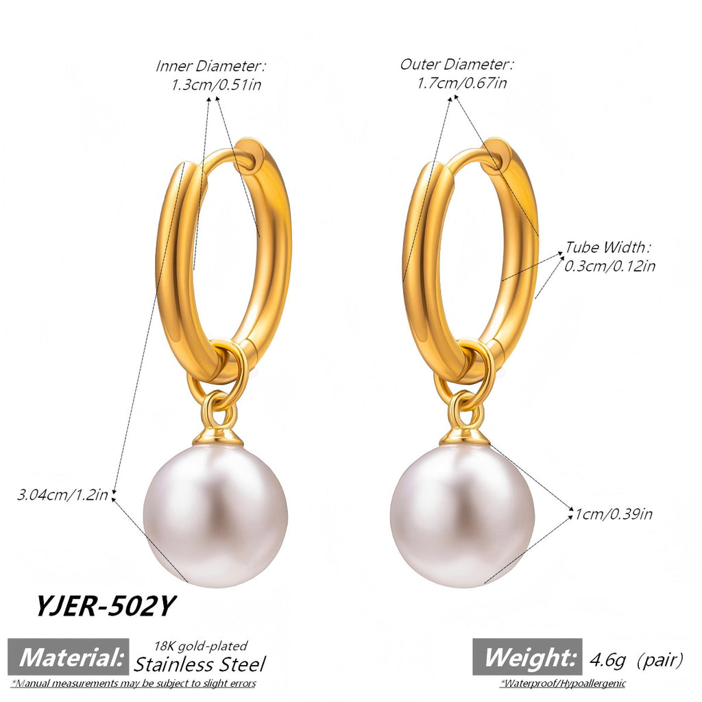 Style français Vintage Perle Oreille clips Non-fading