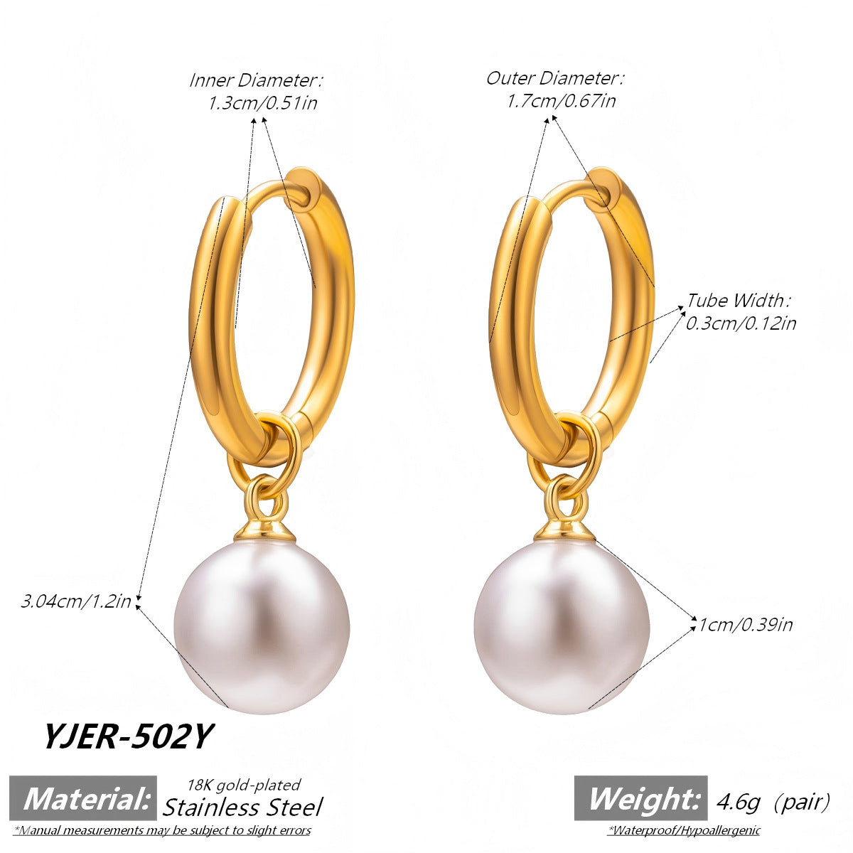 Style français Vintage Perle Oreille clips Non-fading