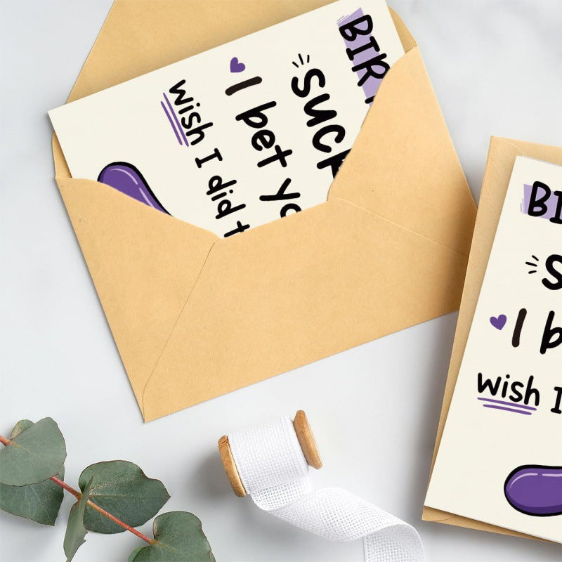 Une carte de voeux humoristique pour un cadeau d'anniversaire