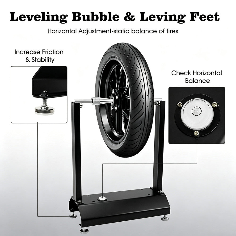Balanceur de pneus de Torcycle Vélo de vélo Rim Pneu d'équilibrage Spin Stand statique de serrage
