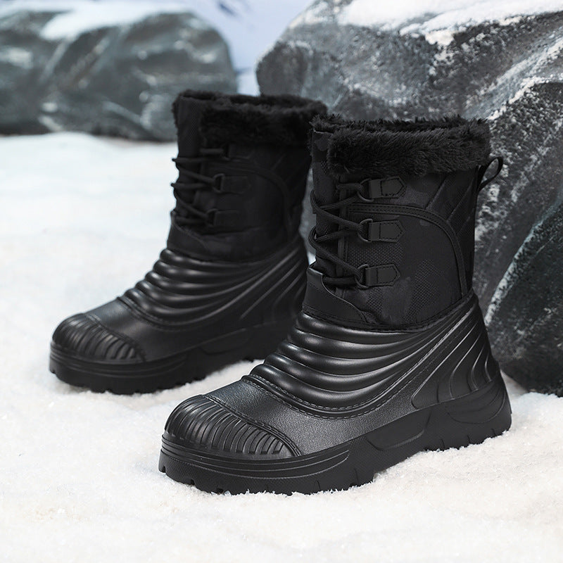 Bottes de neige hommes plus taille avec doublure en polaire pour une chaleur et une épaisseur supplémentaires