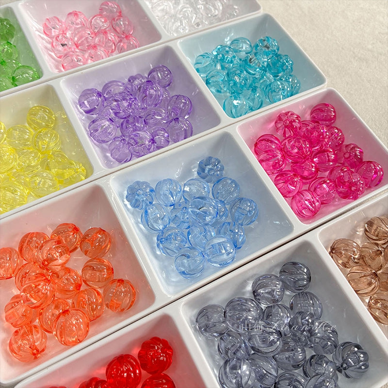 Perles de citrouille acrylique transparentes